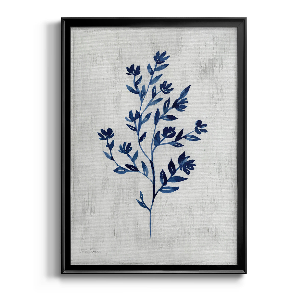 Wild Indigo II - Modern Framed Canvas Print