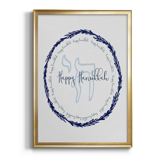 Hanukkah Go Round - Modern Framed Canvas Print