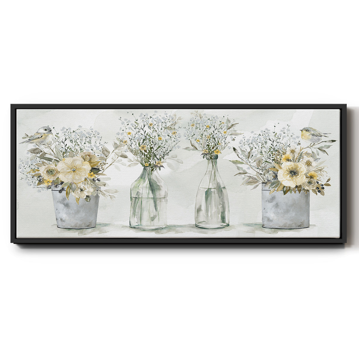 Farmhouse Bouquets - Floater Framed Canvas Print