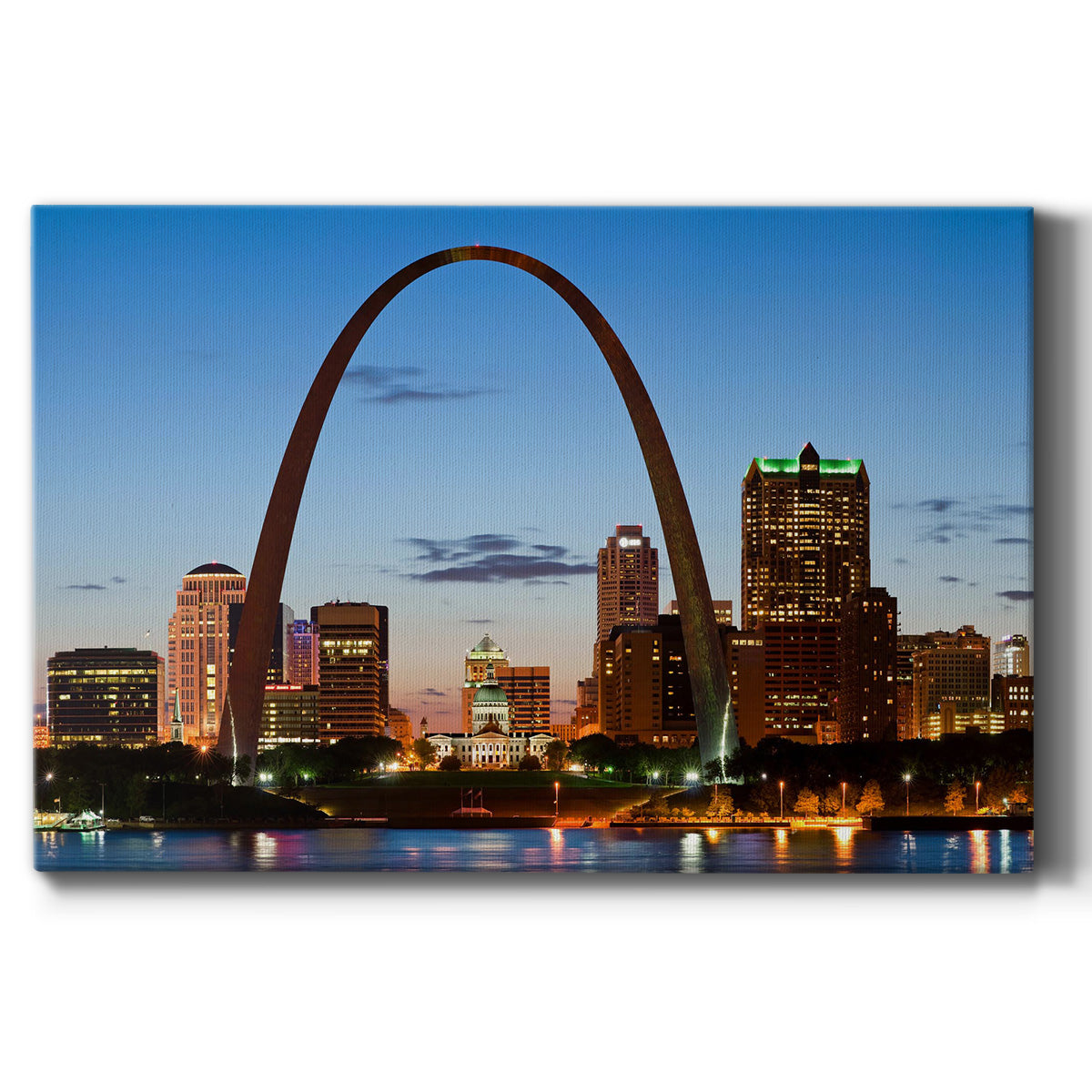 St. Louis downtown with Gateway Arch Premium Gallery Wrapped Canvas - Ready to Hang