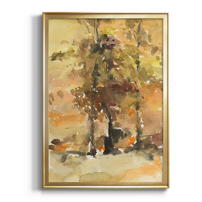 Fall Foliage Watercolor I - Modern Framed Canvas Print