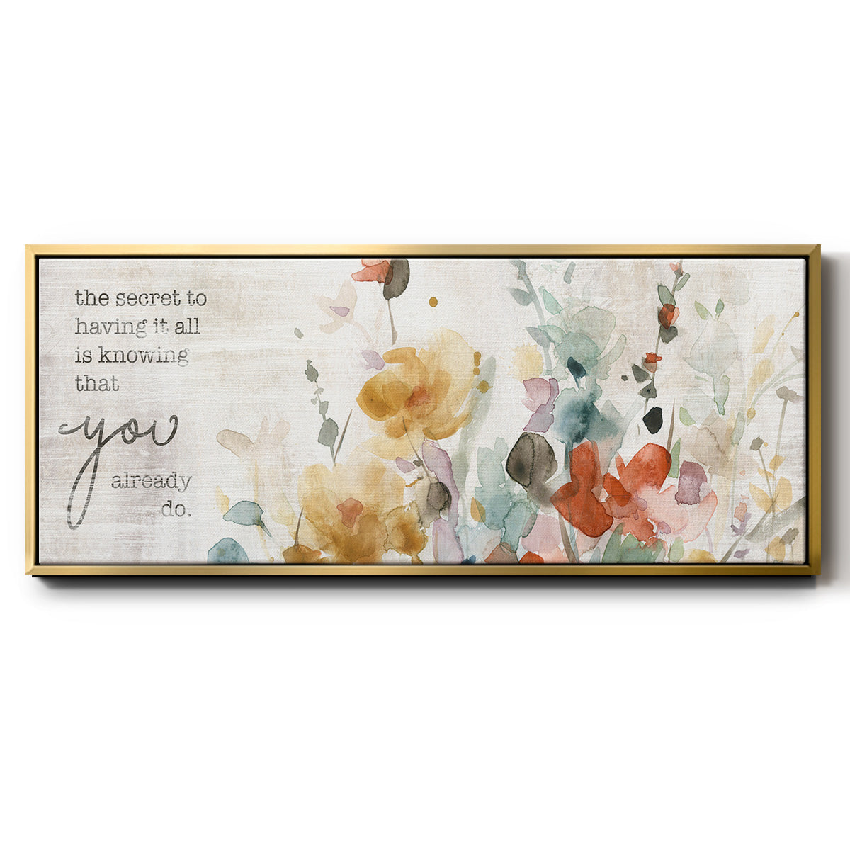 Full Bloom Verse - Floater Framed Canvas Print