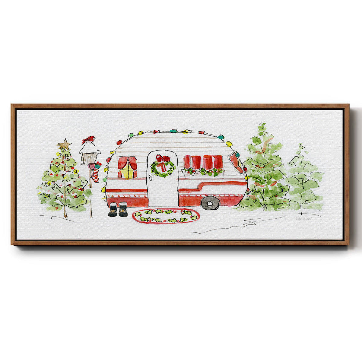Holiday Camper I - Floater Framed Canvas Print