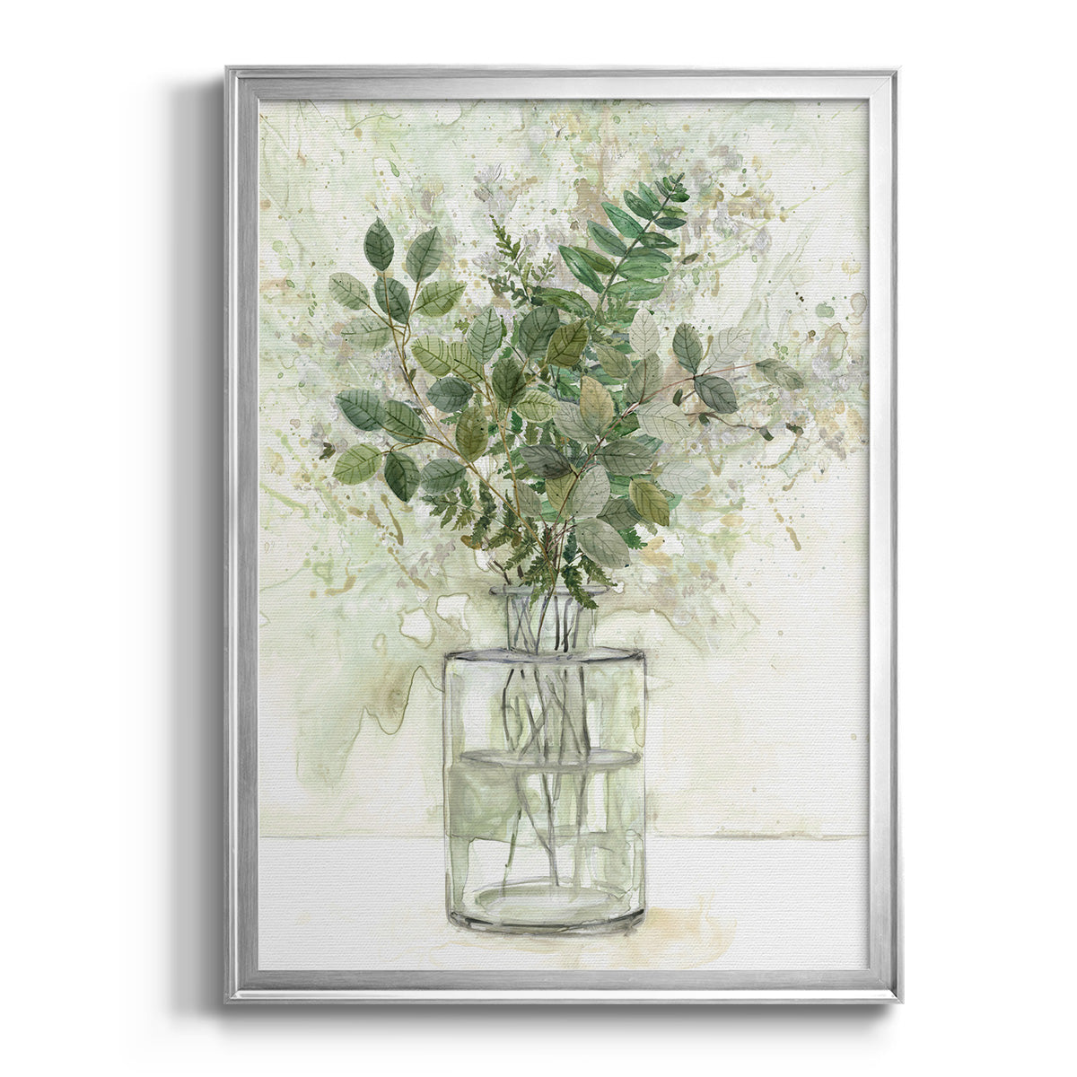 Delicate Greenery I - Modern Framed Canvas Print