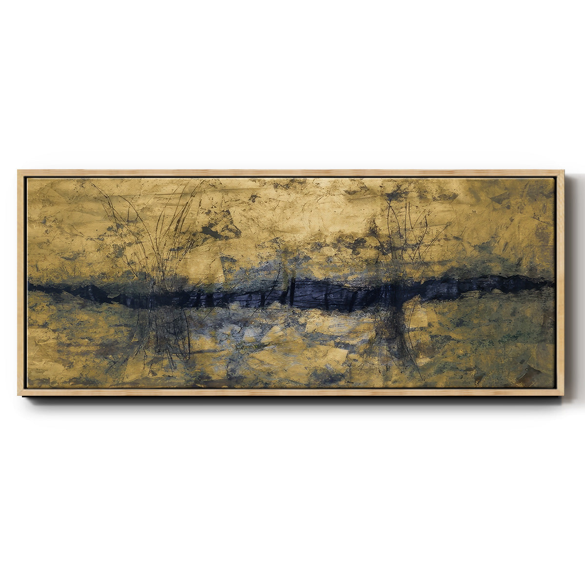 Etched Gold - Floater Framed Canvas Print