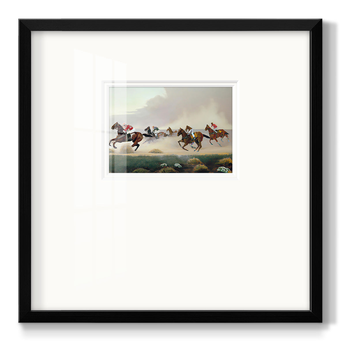 Gray Day at the Races Premium Framed Print Double Matboard