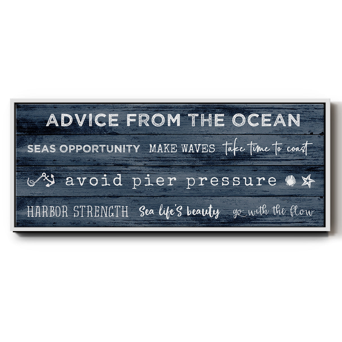 Navy Ocean - Floater Framed Canvas Print