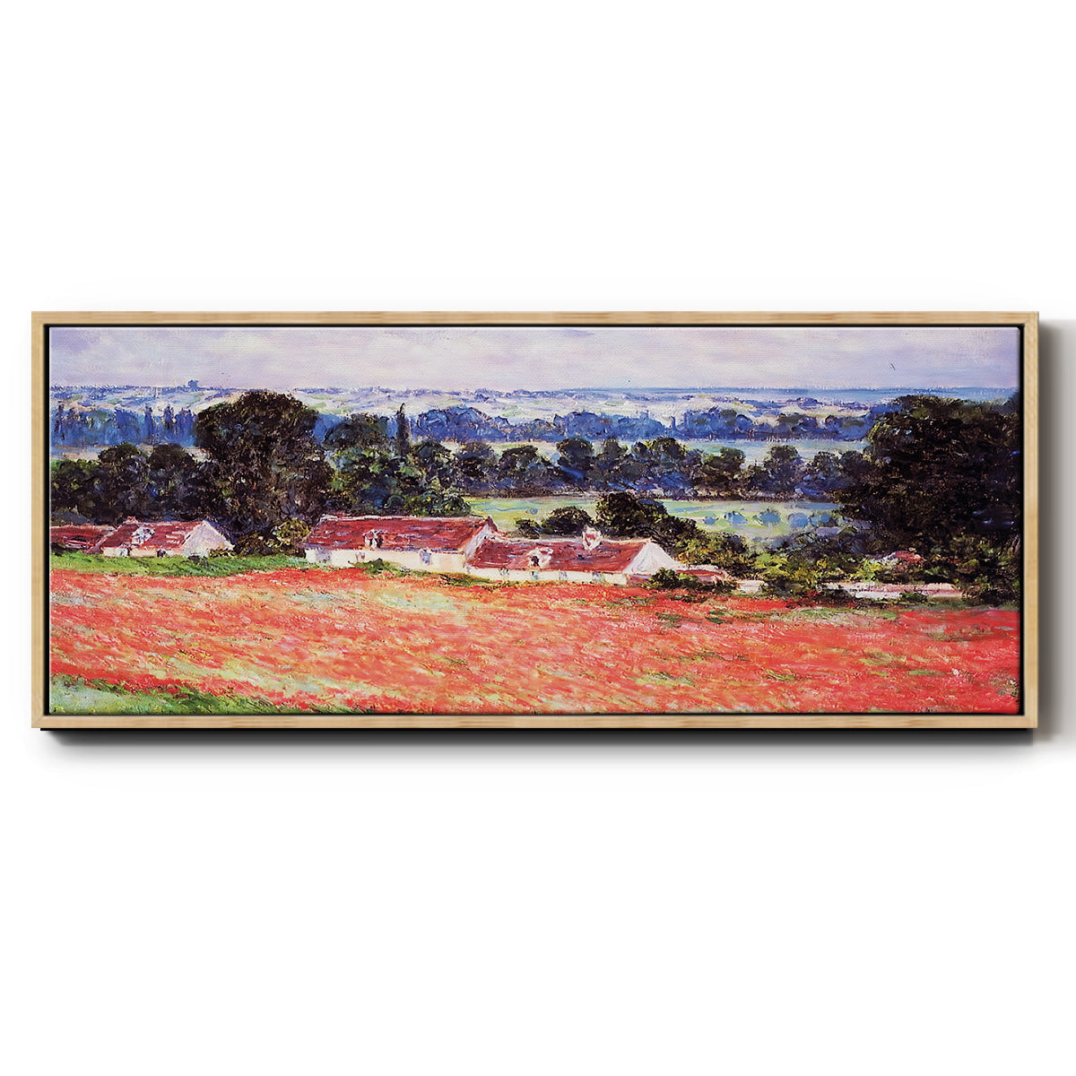 Poppy Field at Giverny, 1885 - Floater Framed Canvas Print