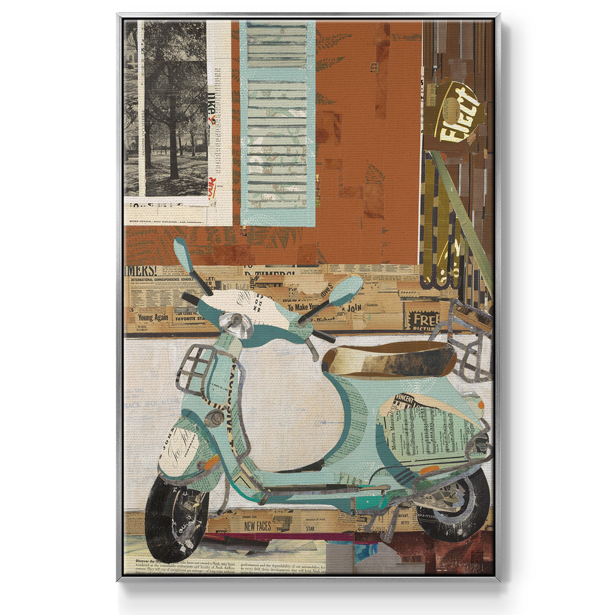 That Vespa -  Framed Canvas Print
