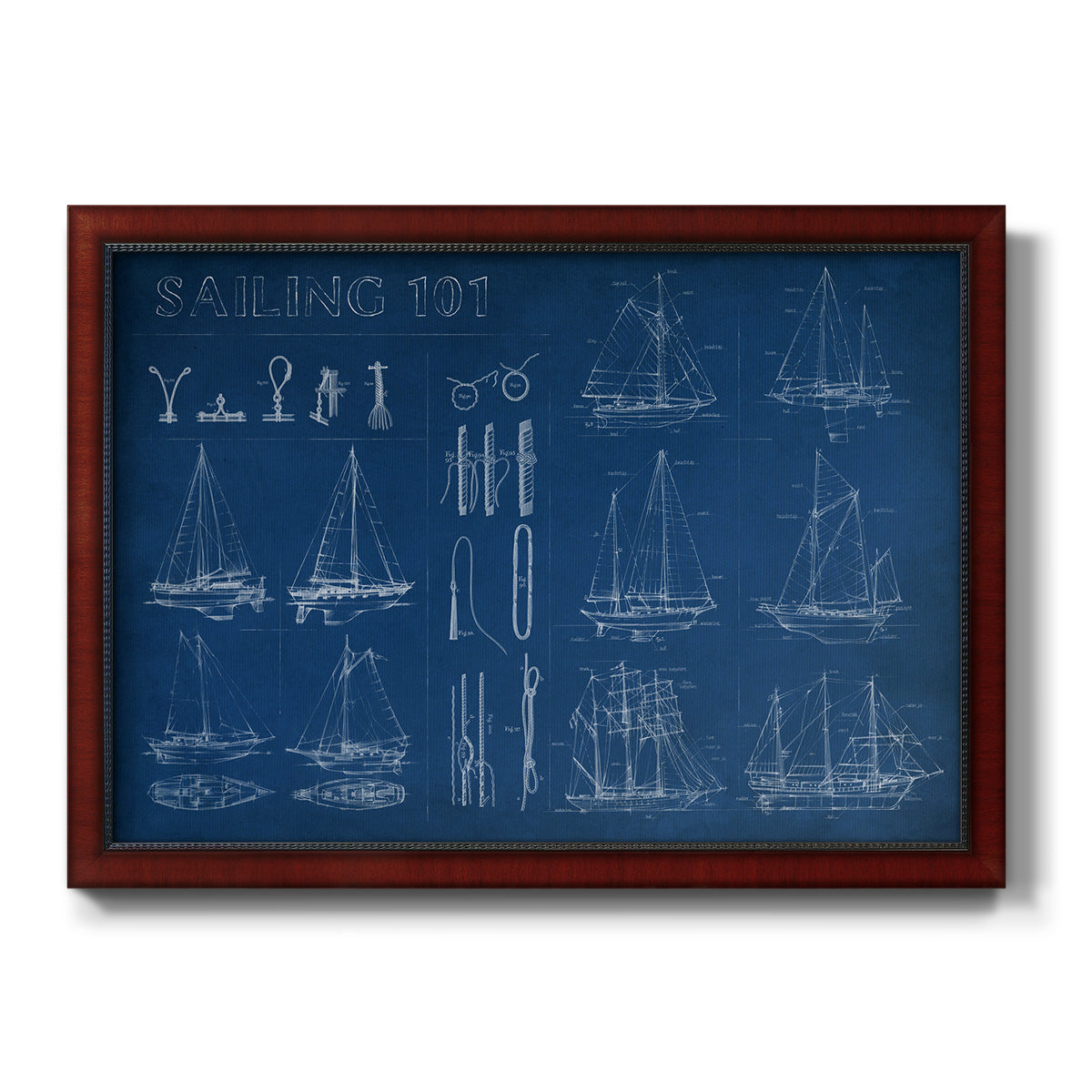 Sailing Infograph Premium Framed Canvas- Ready to Hang