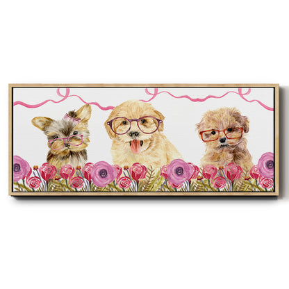 Puppy Valentine Collection D - Floater Framed Canvas Print