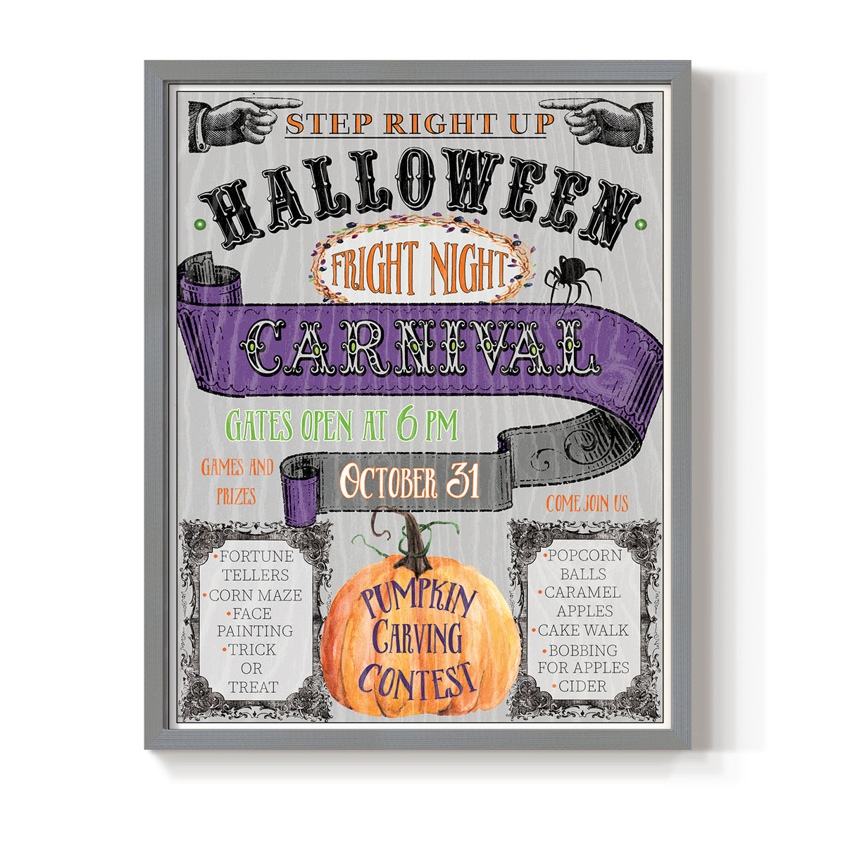Carnival Sign - Restickable Framed Art Print