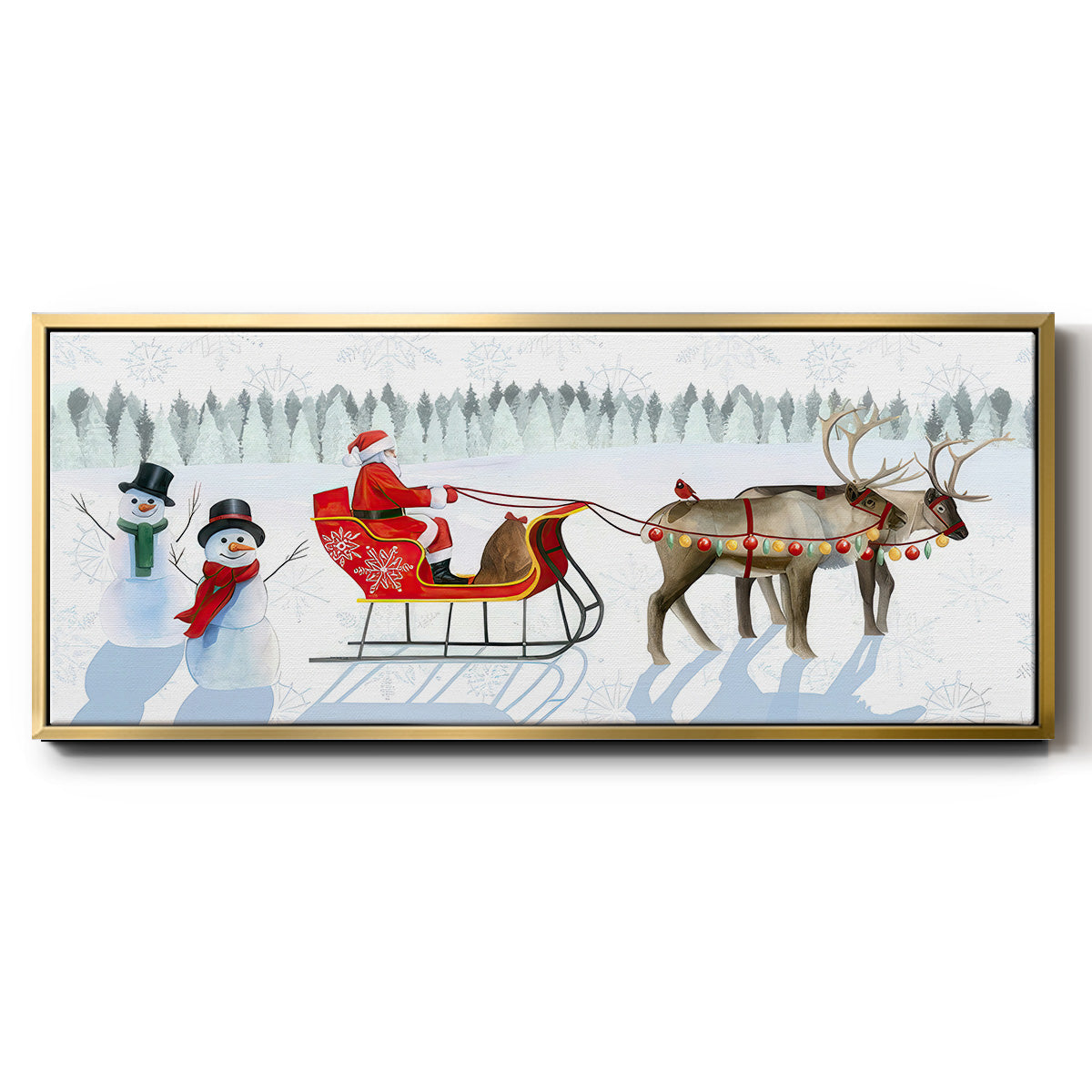 Santa's Snowmen Collection D - Floater Framed Canvas Print
