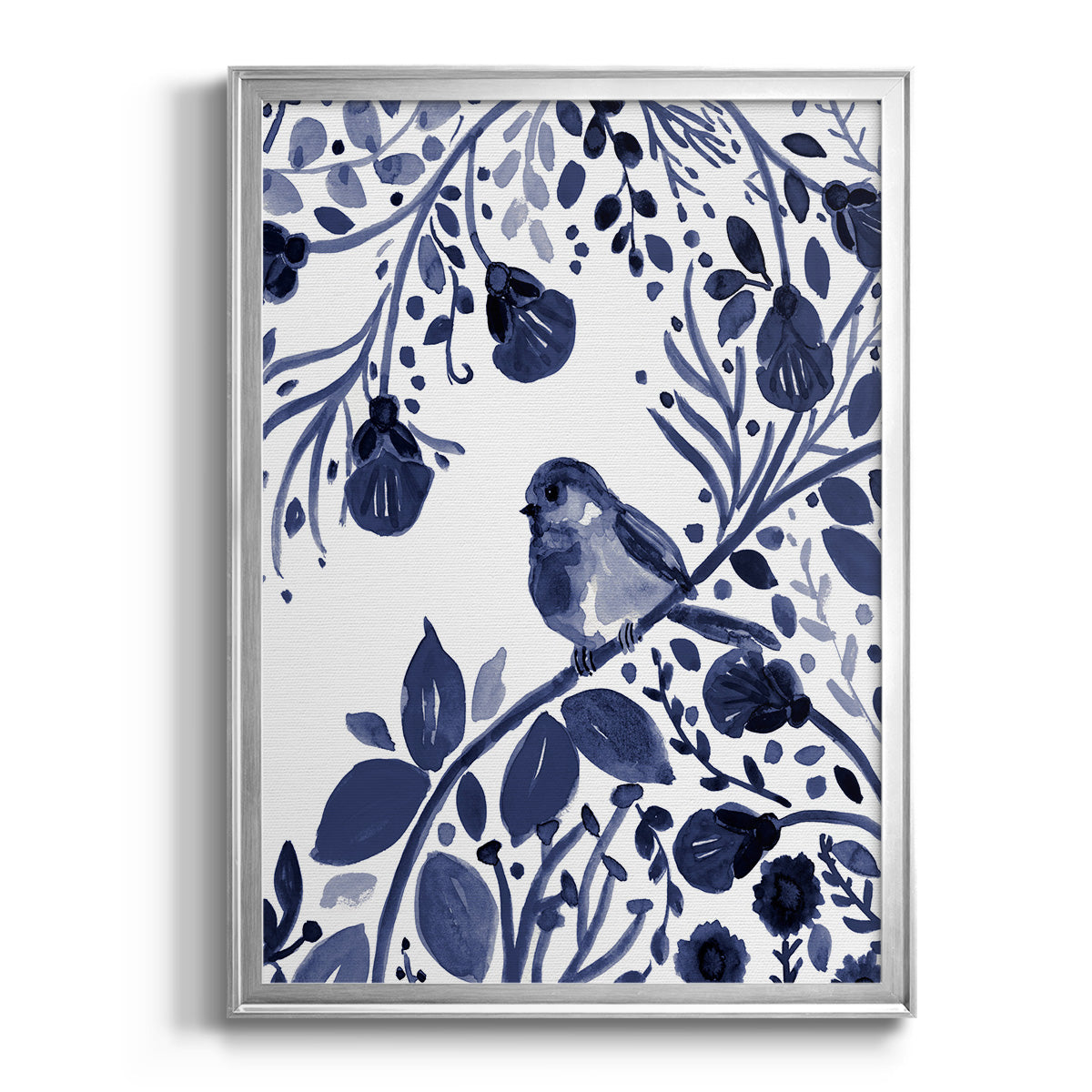 Indigo Song II - Modern Framed Canvas Print