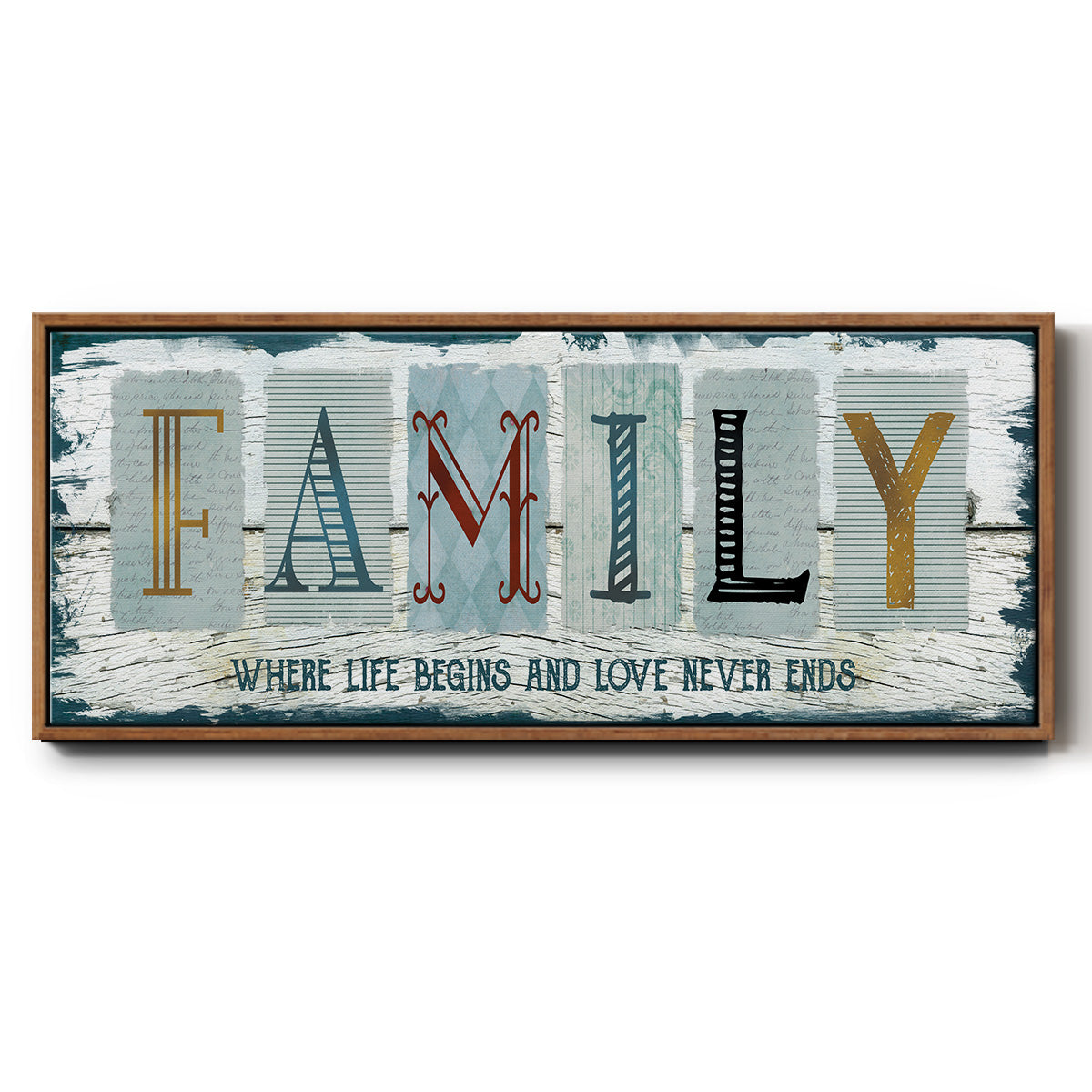 Family Where Life - Floater Framed Canvas Print