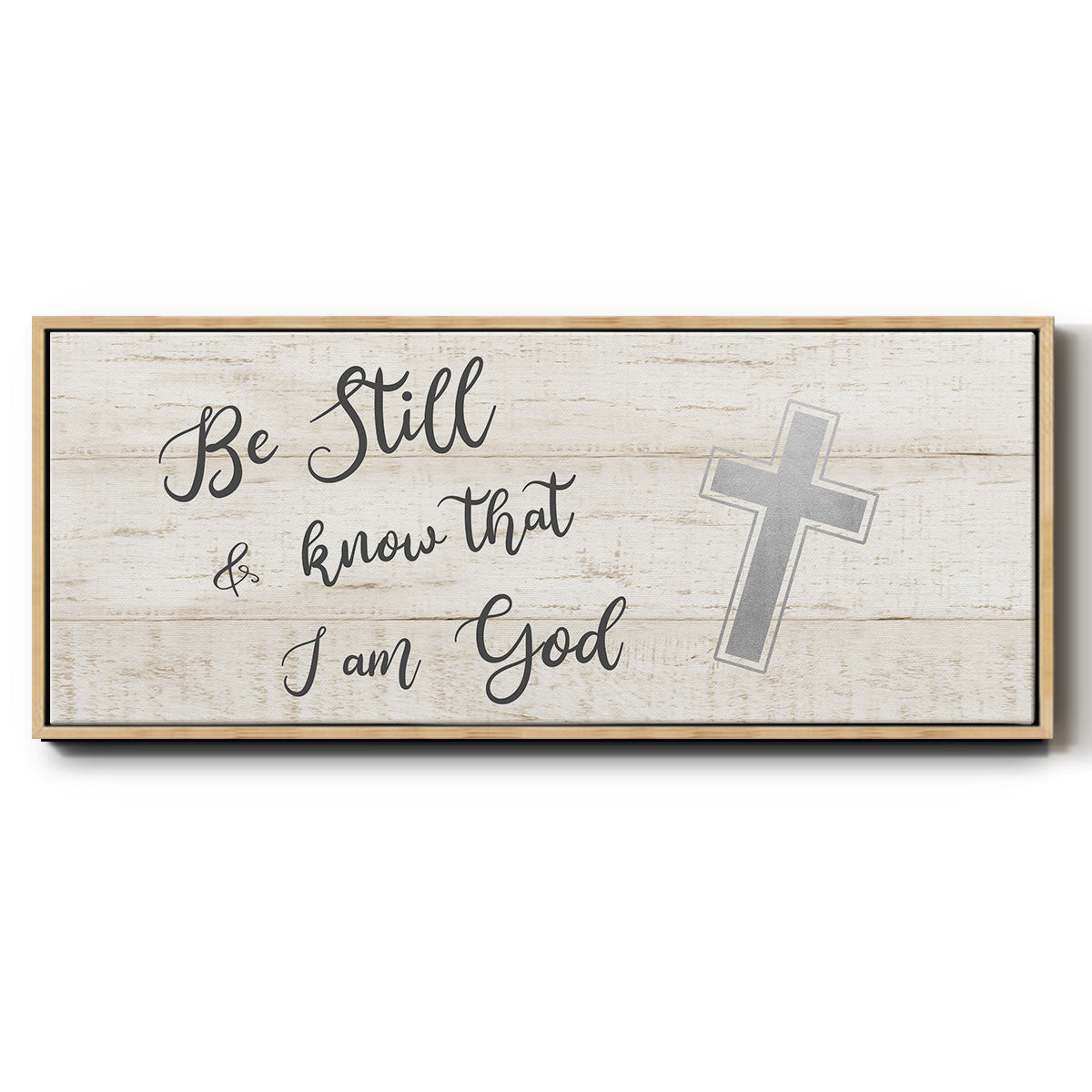 Be Still Cross - Floater Framed Canvas Print