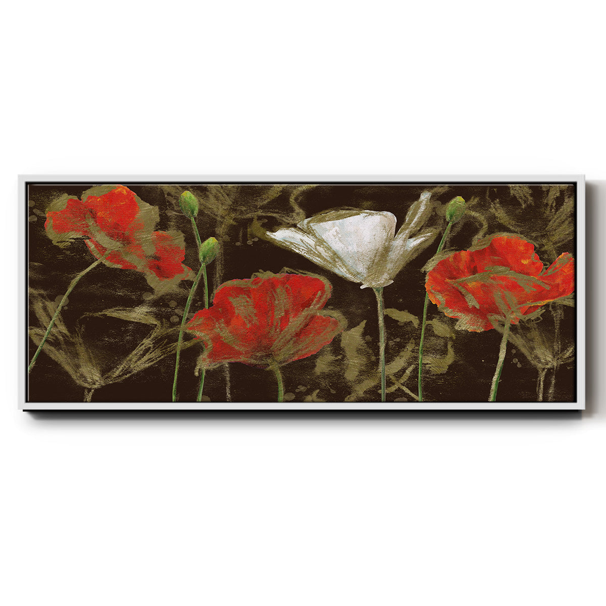 Golden Poppy - Floater Framed Canvas Print