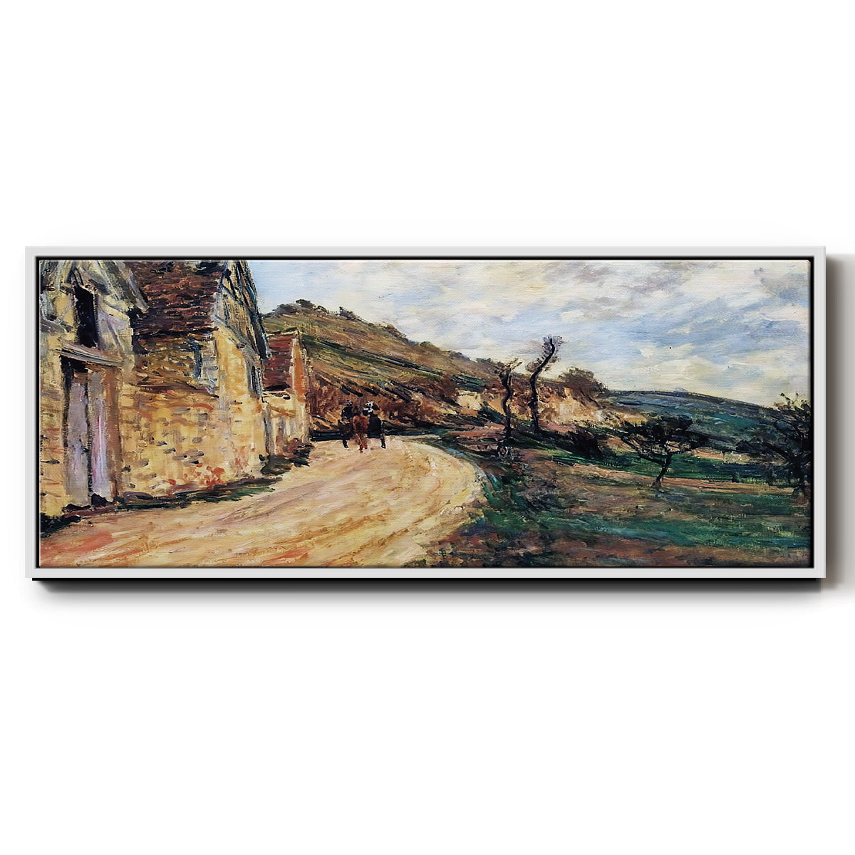 The Road in Giverny, 1885 - Floater Framed Canvas Print