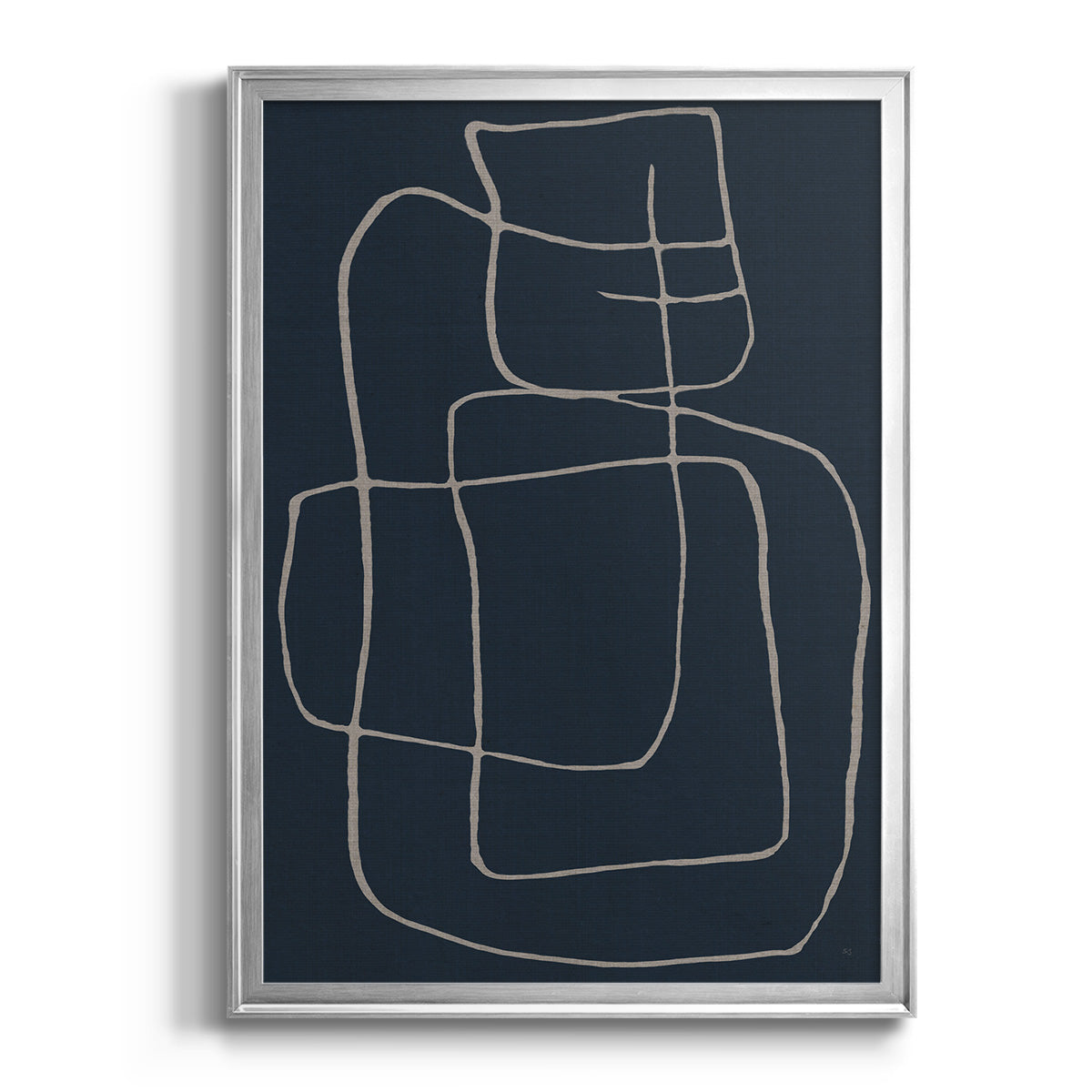 Shapes and Night Sky II - Modern Framed Canvas Print