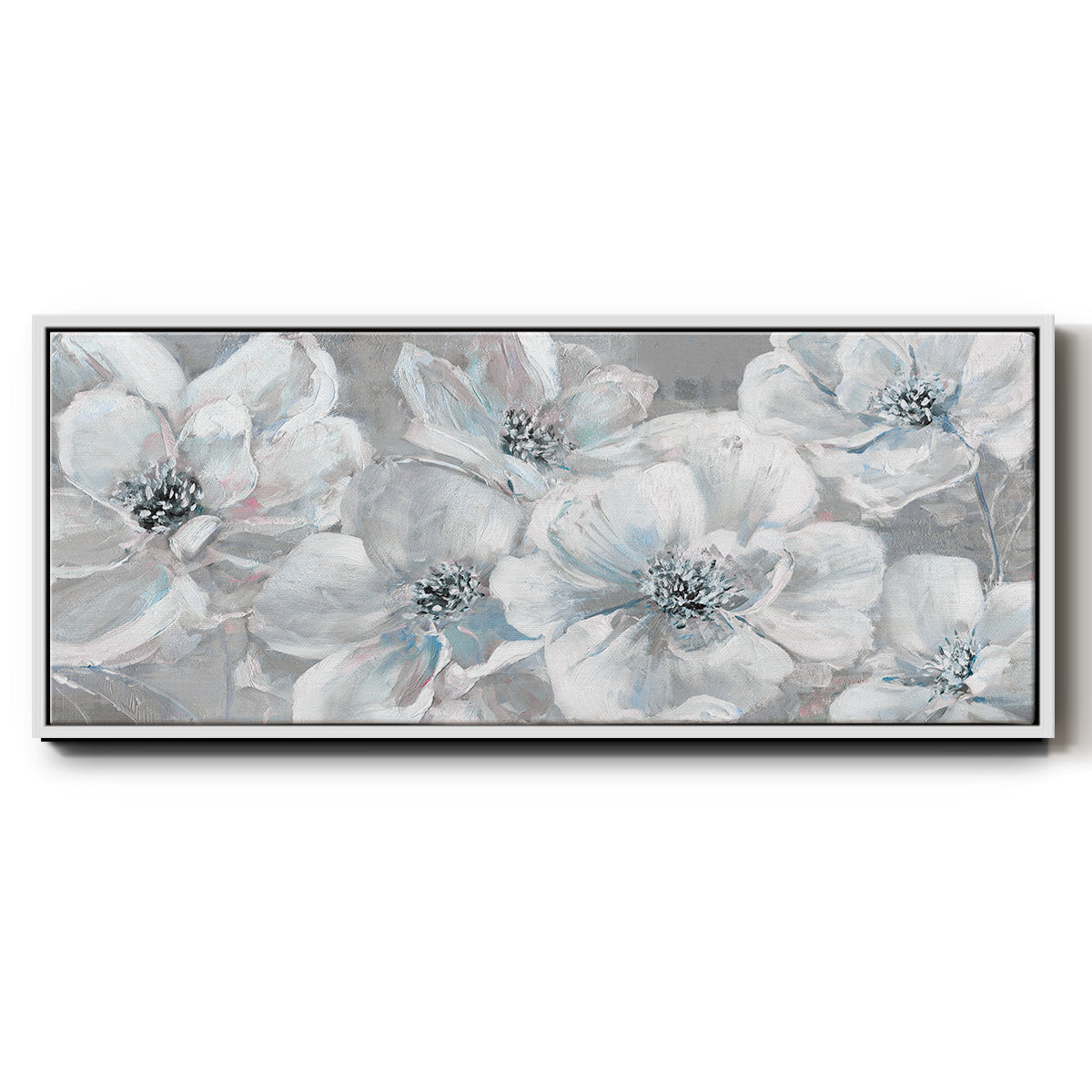 Soft Teal Summer - Floater Framed Canvas Print
