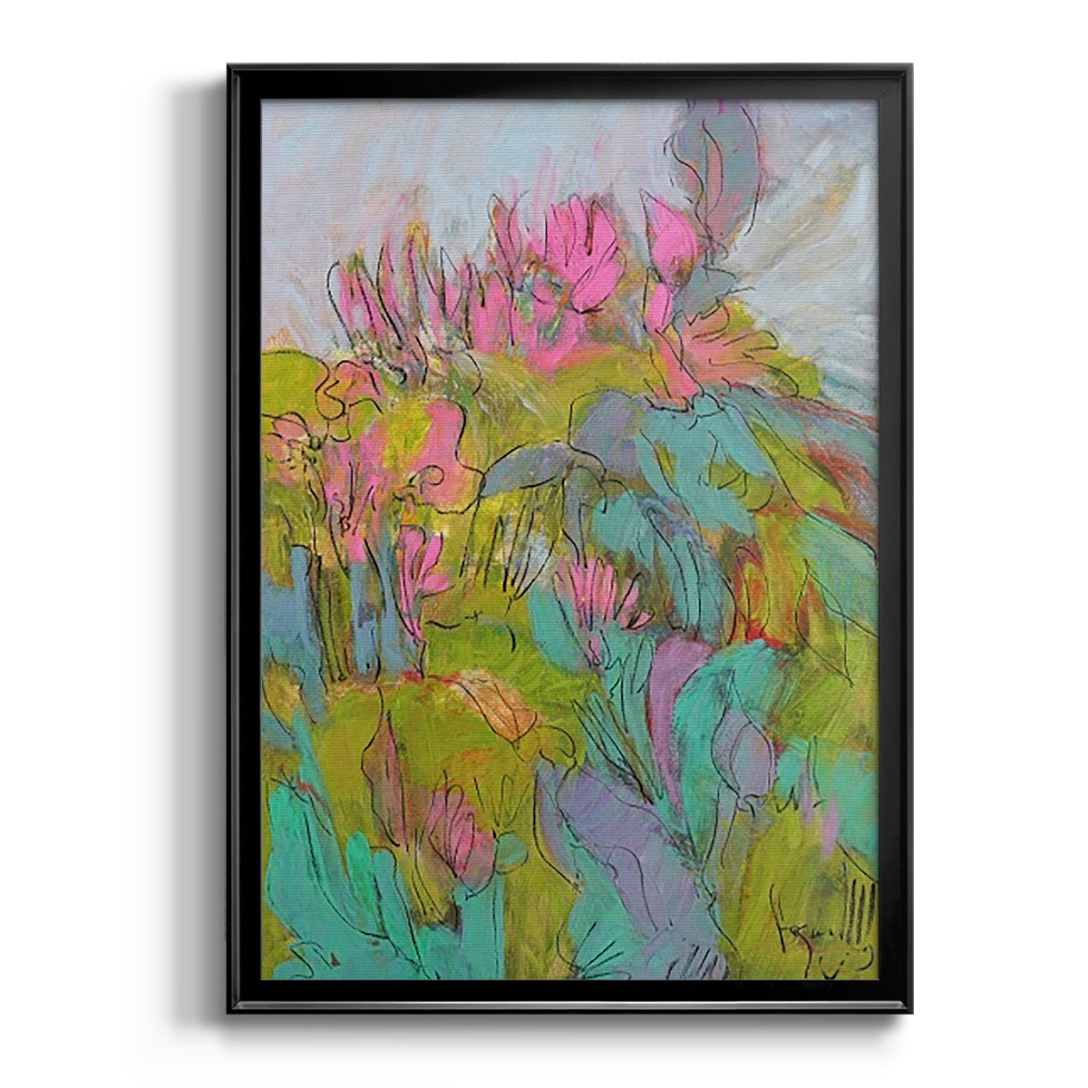 Rise and Bloom - Modern Framed Canvas Print