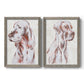 Sitting Dog III - Premium Framed Canvas 2 Piece Set - Ready to Hang