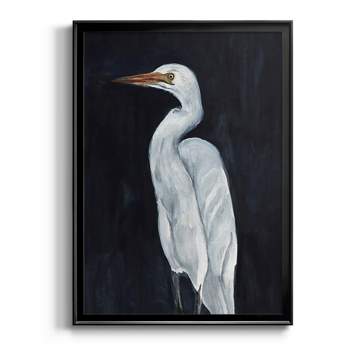 Calm Great Egret I - Modern Framed Canvas Print