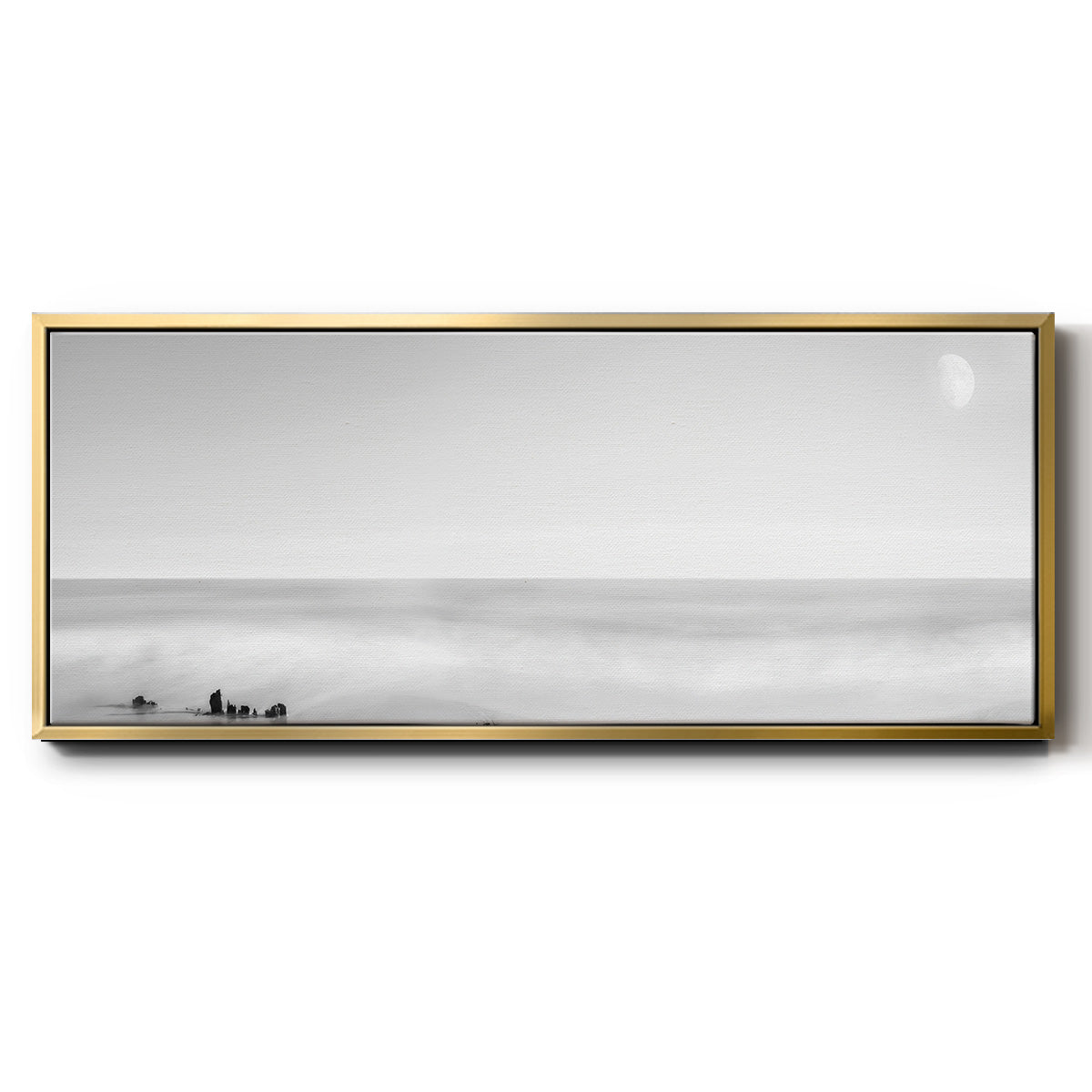 Black & White Water Panel XIV - Floater Framed Canvas Print
