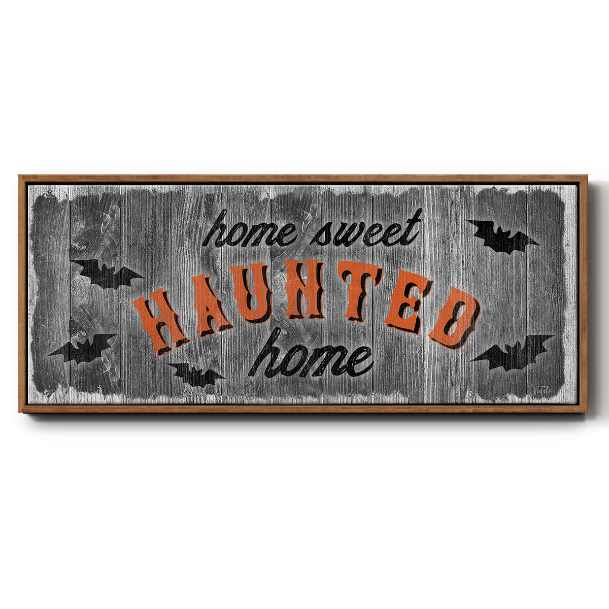 Home Sweet Haunted - Floater Framed Canvas Print