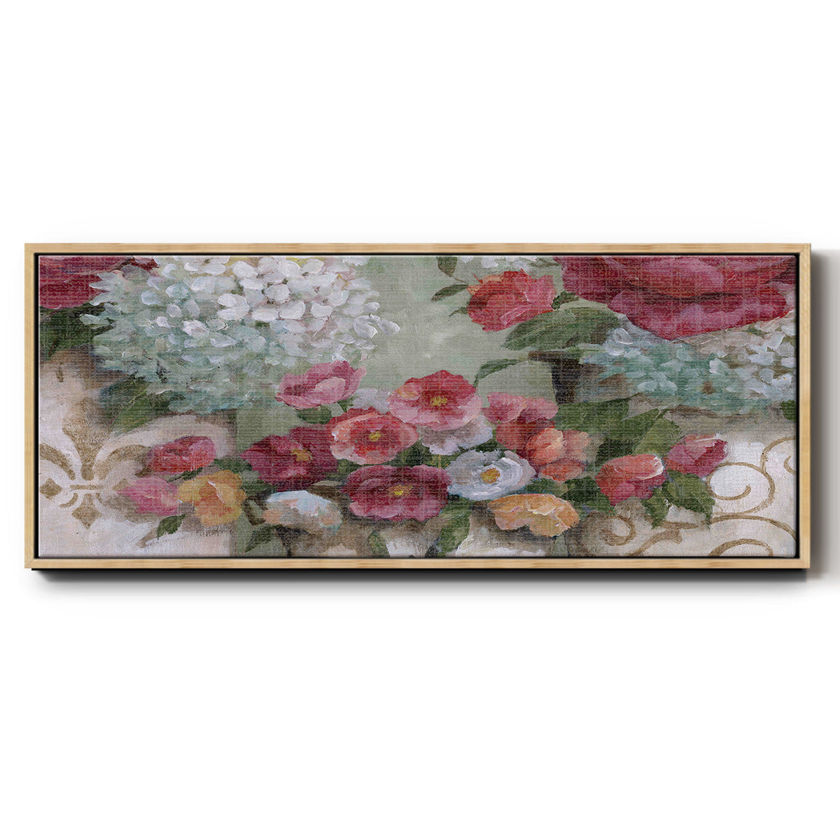 Contained Blooms - Floater Framed Canvas Print