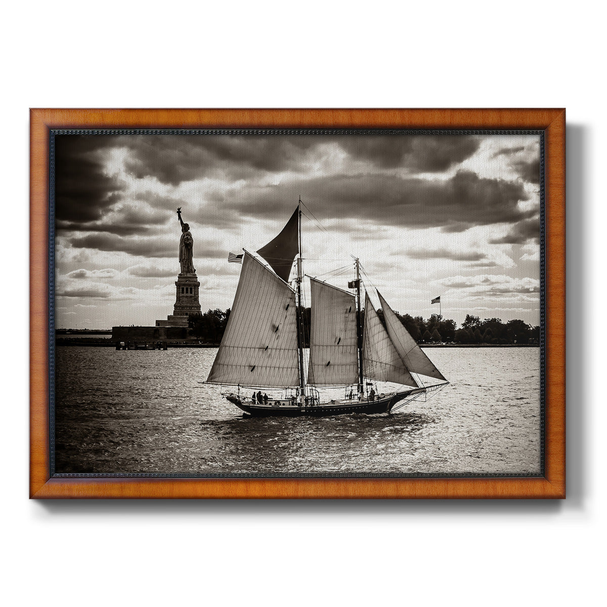 The Clipper & the Liberty Premium Framed Canvas- Ready to Hang