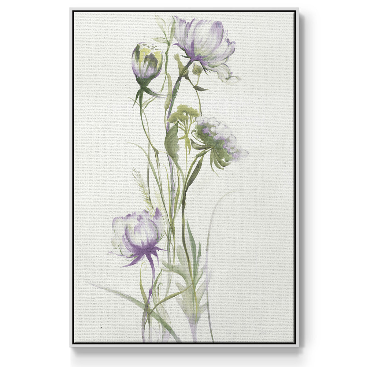 Late Summer Wildflowers I V30 - Framed Premium Gallery Wrapped Canvas L Frame - Ready to Hang