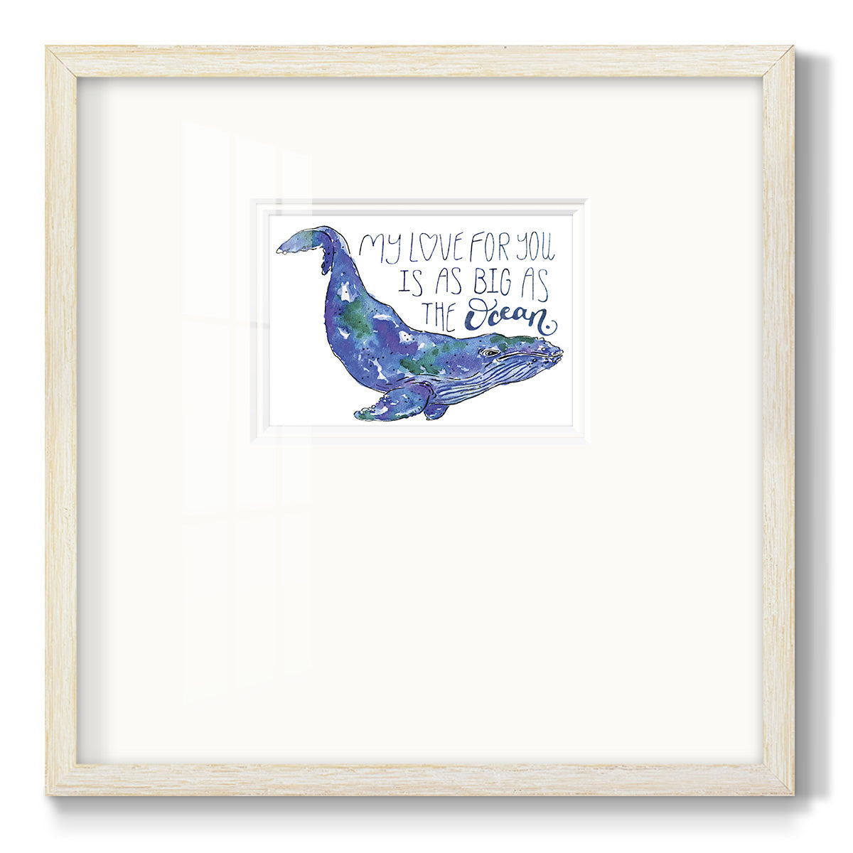 Whale Love II Premium Framed Print Double Matboard