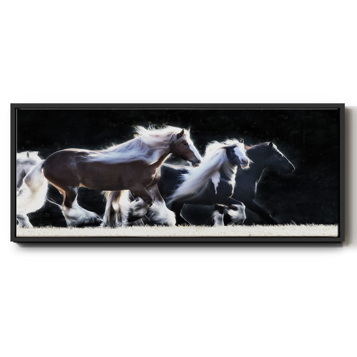 Horse Motion X - Floater Framed Canvas Print