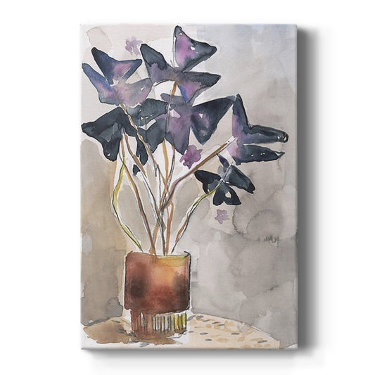 Oxalis in Vase I - Canvas Art Print