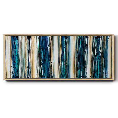 Blue Streaks - Floater Framed Canvas Print