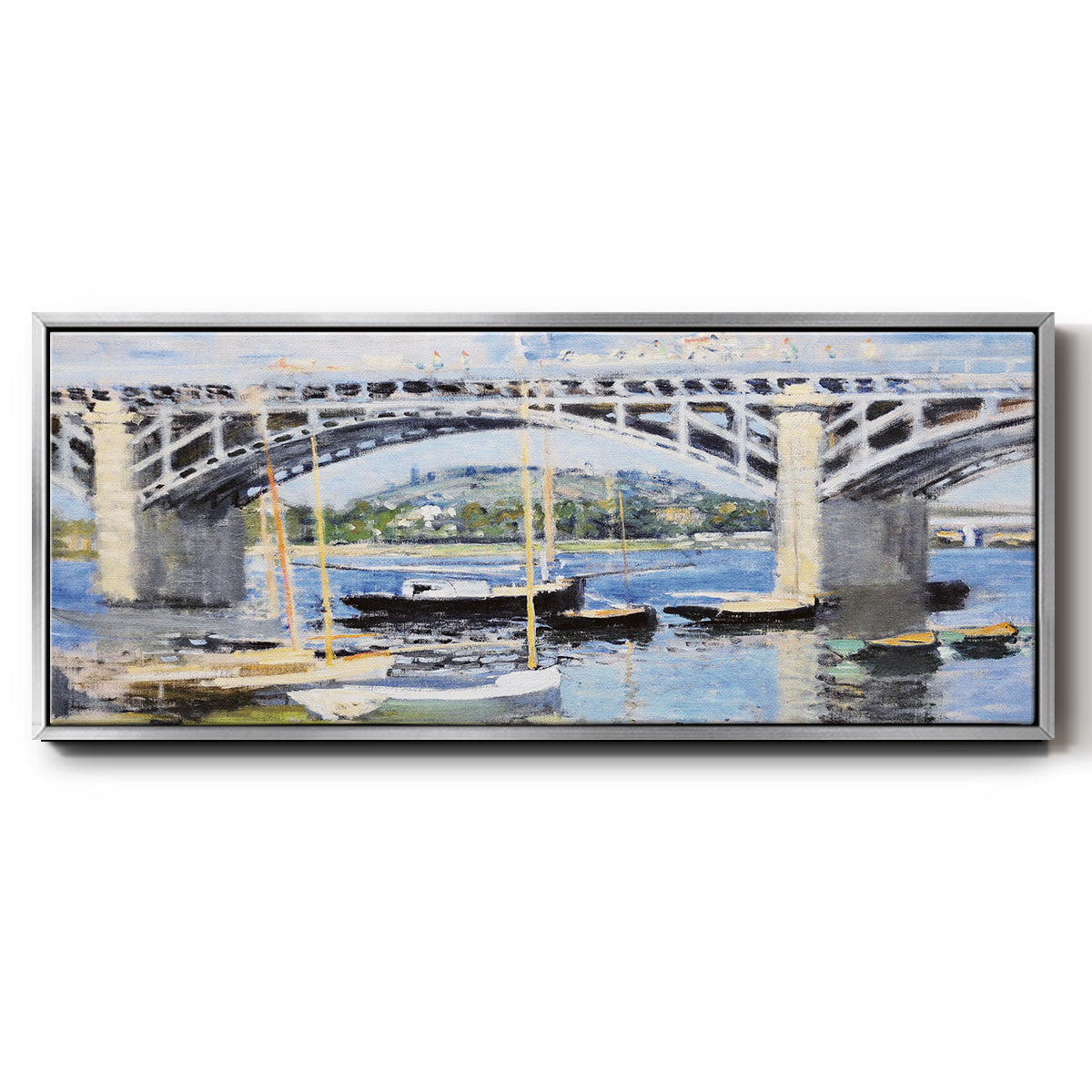 The Bridge Over the Seine, 1874 - Floater Framed Canvas Print