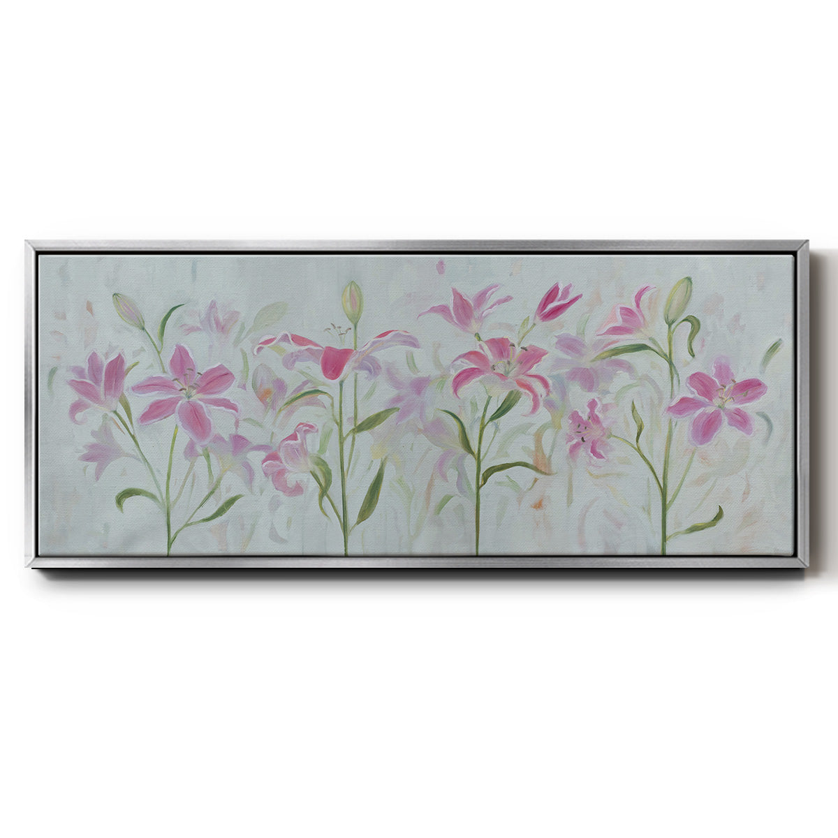 Dancing Pink Trio III - Floater Framed Canvas Print