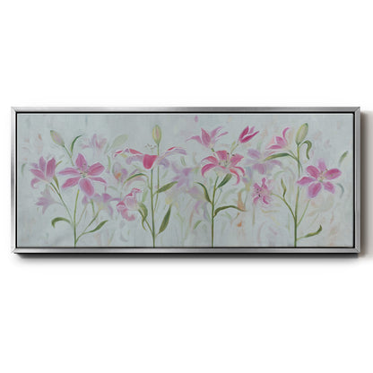 Dancing Pink Trio III - Floater Framed Canvas Print