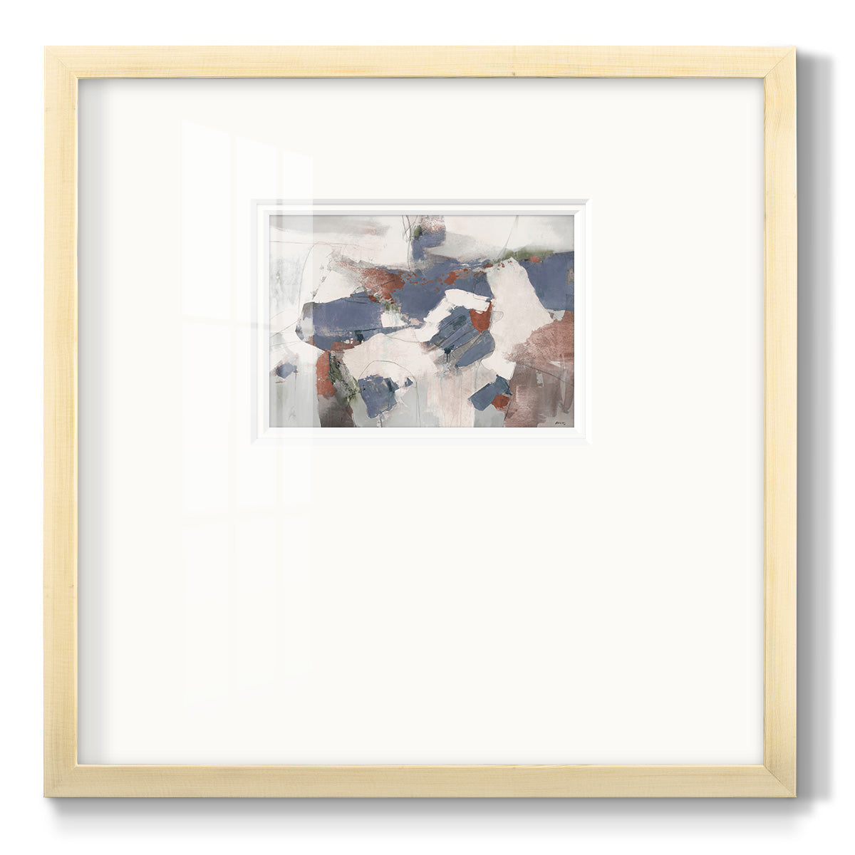 Blue Abstract - Double Matboard Framed Print