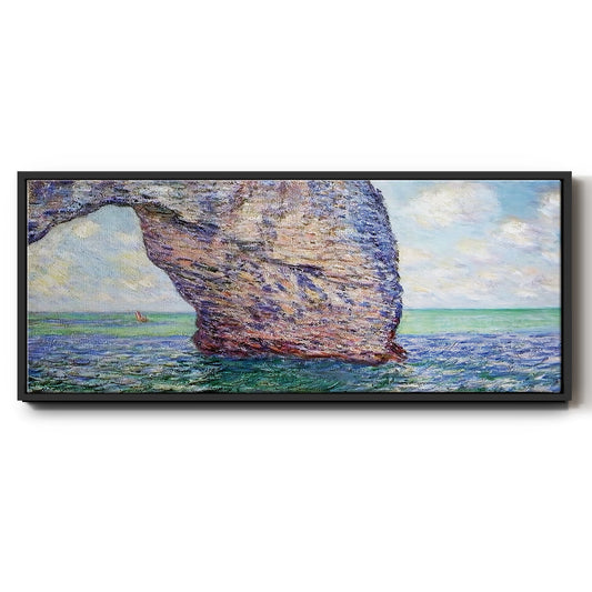 The Manneport at High Tide, 1885 - Floater Framed Canvas Print