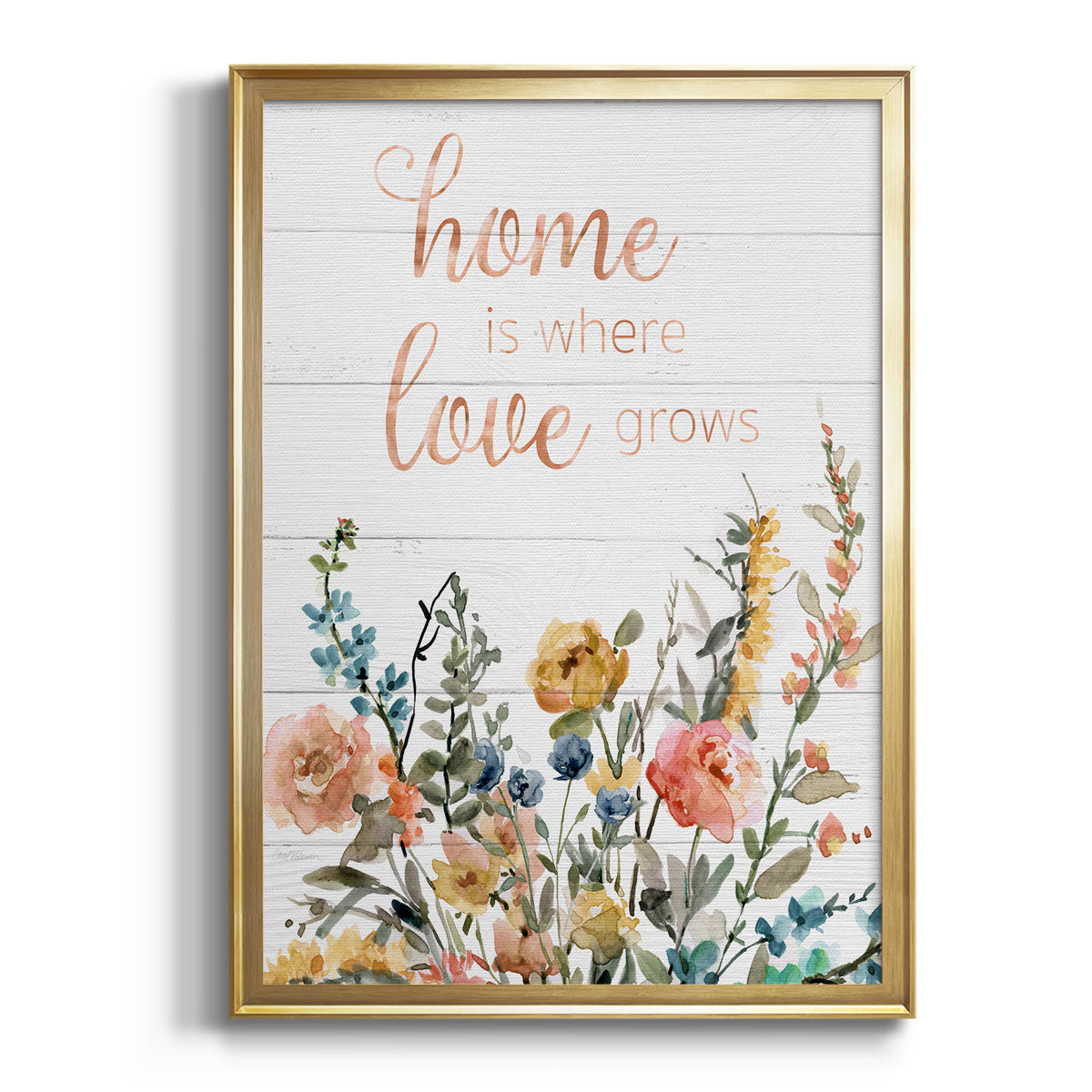 Home is Where Love Grows - Modern Framed Canvas Print