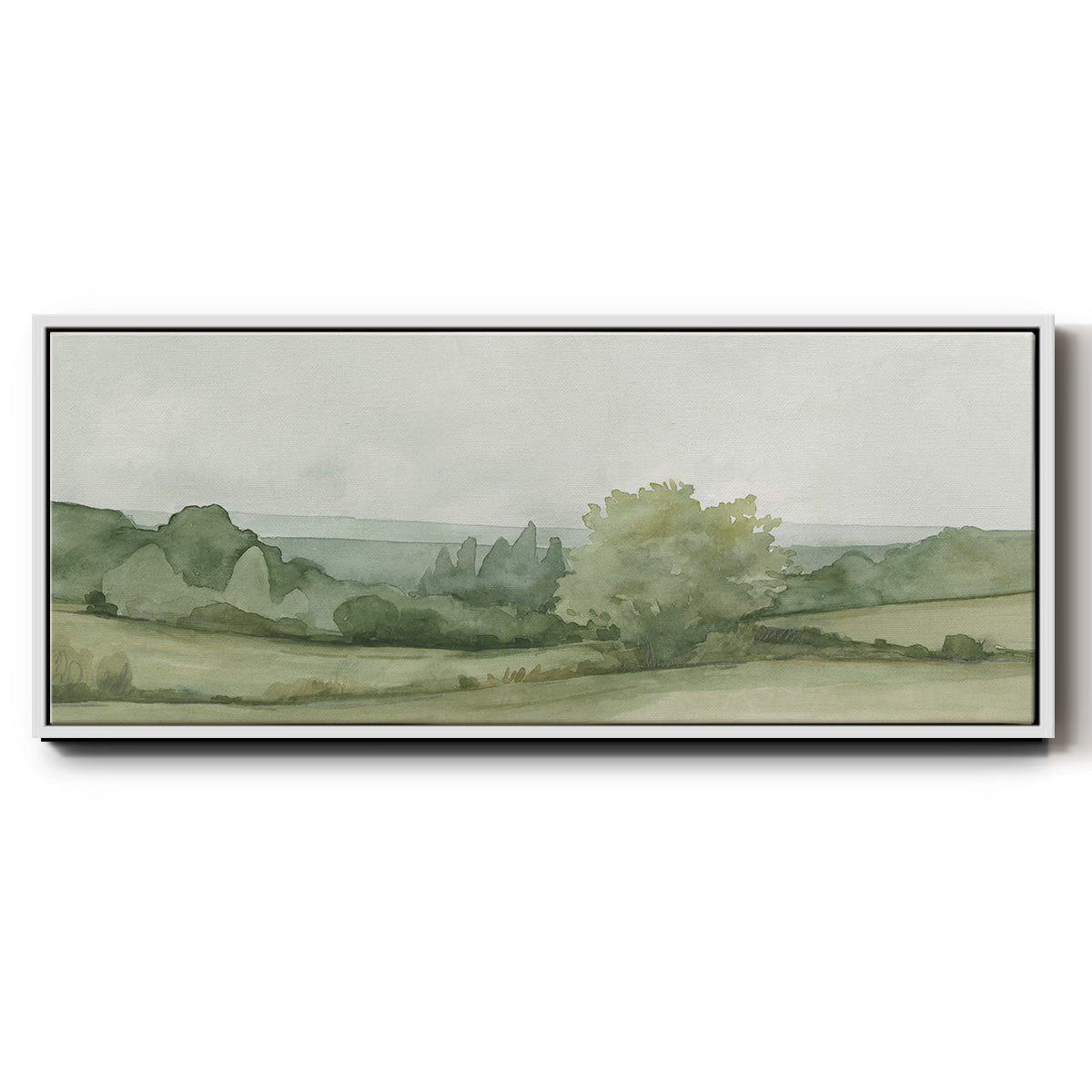 Vintage Landscape Sketch II - Floater Framed Canvas Print