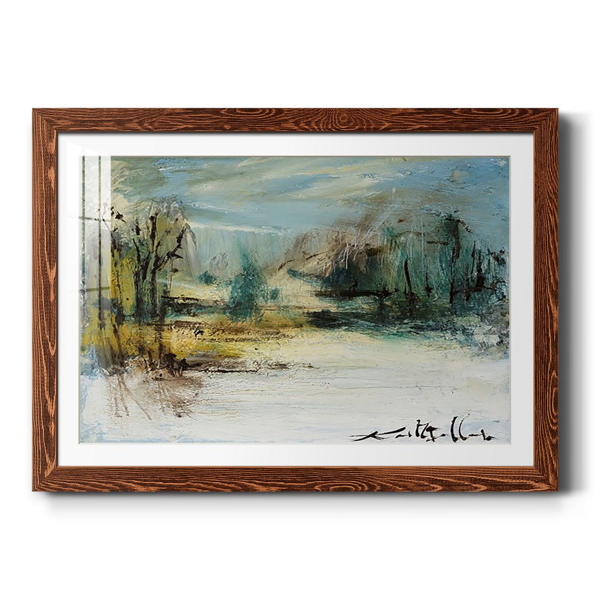 Wintery Horizon II - Barnwood Framed Art Print