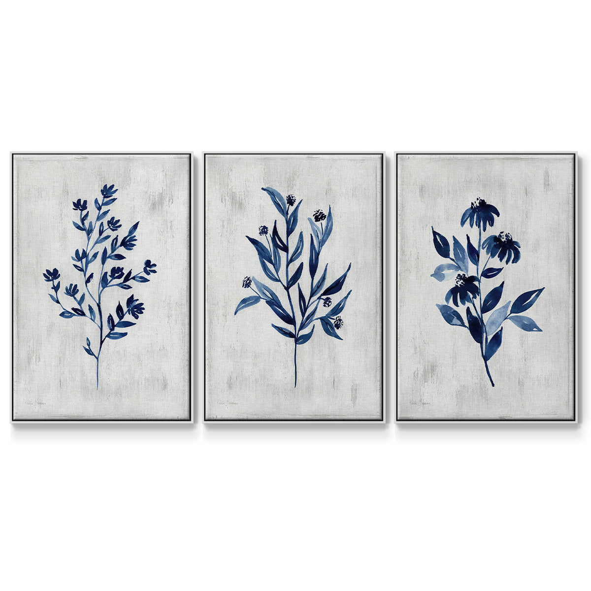 Wild Indigo I - Floater Framed Canvas Set