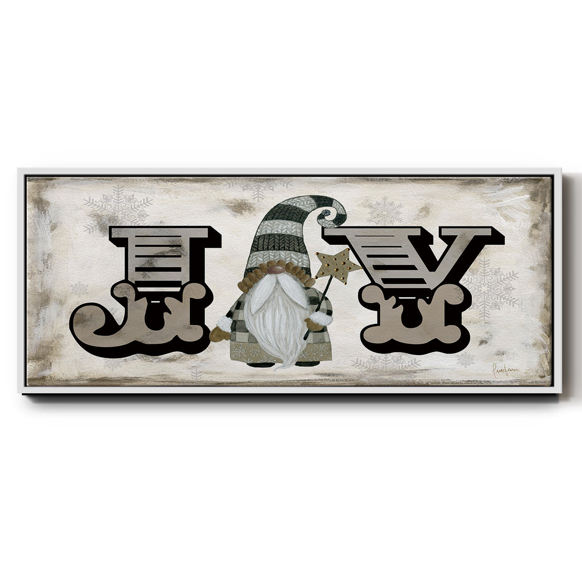 Winter Wonderland Friend Joy - Floater Framed Canvas Print