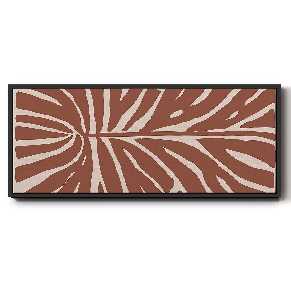 Terra Cotta Block Palms III - Floater Framed Canvas Print
