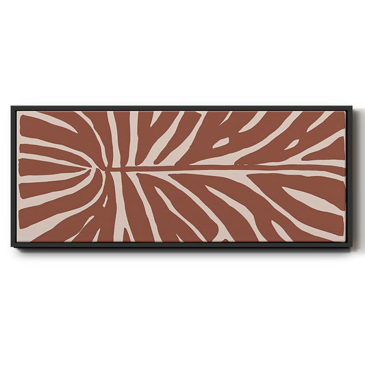 Terra Cotta Block Palms III - Floater Framed Canvas Print