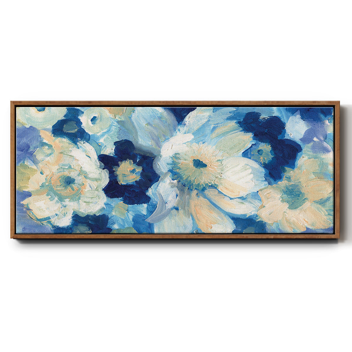Blue Nocturne II - Floater Framed Canvas Print