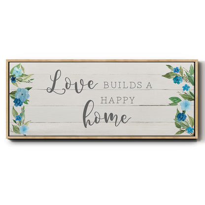 Love Builds - Floater Framed Canvas Print